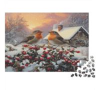 Puzzle Oiseaux d'hiver pour Adultes,70x50cm/1000pcs,Jeu Éducatif,décoration De La Maison,Scènes de Vacances