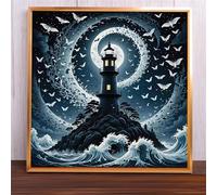 Puzzle Oiseaux du Phare Sombre de 500 Pièces pour Adultes, Puzzles 500 pièces Adultes, Jigsaw Puzzle d'art pour Défi, Puzzles Coloré à Faire soi-même pour la Décoration de la Maison