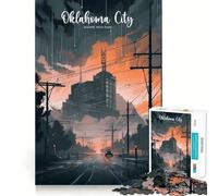 Puzzle Oklahoma Urban Horizon 1000 pièces pour Adolescents Souvenirs, Sévérité, Découpe Lisse, Cadeau élégant (50x75cm)
