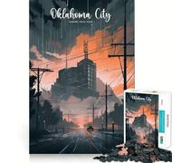 Puzzle Oklahoma Urban Horizon pour Adultes, 1000 pièces, renforce la mémoire, activité à Domicile, Bords Nets, Cadeau Festif (38x26cm)