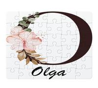 Puzzle Olga | 30 Pièces 24 × 19 cm Carton Brillant 2 mm | Message à Reconstituer Annonce Surprise | Cadeau Anniversaire Noël