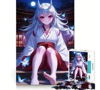 Puzzle Oni Girl au Clair de Lune pour Adolescents, 1000 pièces, Jeu Intelligent à Partager en Famille, Motif à Assembler, Cadeau du Père Noël (38x52cm)