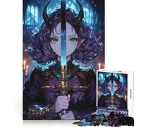 Puzzle Oni Girl Épée Lumineuse 1000 Pièces pour Adolescents Souvenirs, Sévérité, Découpe Lisse, Cadeau Élégant (38x52cm)