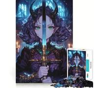Puzzle Oni Girl Épée Lumineuse 1000 Pièces pour Adolescents Souvenirs, Sévérité, Découpe Lisse, Cadeau Élégant (38x52cm)