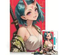 Puzzle Oni Samurai Girl Sword 1000 pièces pour Adultes pour stimuler la mémoire et se détendre mentalement Découpe de qualité supérieure Surprise chaleureuse (50x75cm)