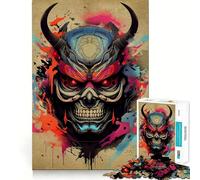 Puzzle Oni Samurai n° 1000 pièces pour Adolescents, Jeu Intelligent et divertissant, Image à Assembler, Joli Cadeau (38x26cm)
