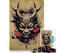 Puzzle Oni Samurai n° 1000 pièces pour Adultes Jeu de réflexion Loisirs et Divertissement Qualité supérieure Joli Cadeau (50x75cm)