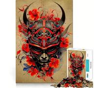 Puzzle Oni Samurai No pour Adultes, 1000 pièces, édition limitée, thème Paix et sérénité, avec Une Coupe ajustée et la liste de souhaits du Père Noël (38x26cm)