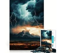 Puzzle Orage de Montagne pour Adolescents 1000 Pièces Stimule la Mémoire Détente et Amusement Assemblage Cadeau Exquis (50x75cm)
