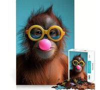 Puzzle Orang-outan Bubblegum 1000 pièces pour Adultes, Jeu de logique et de Stimulation, Amusant à Partager, Bords Premium, Cadeau élégant (38x26cm)