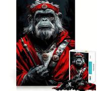 Puzzle Orang-outan Guerrier Cramoisi 1000 Pièces pour Adolescents Puzzle Mémoire Soulevant Lumière Relaxant Image Assemblage Cadeau Exquis (38x26cm)