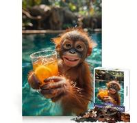 Puzzle Orang Utan Barman (50x75cm) Jeu de logique Solide pour Adultes Découpe précise Cadeau de Noël Amusant et Simple