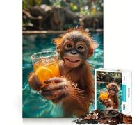 Puzzle Orang Utan Barman (50x75cm) Jeu de logique Solide pour Adultes Découpe précise Cadeau de Noël Amusant et Simple