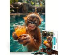 Puzzle Orang Utan Barman Adultes 1000 Pièces Jeu de réflexion Anti-Stress Décoration Murale Transparente (38x52cm)