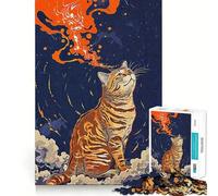 Puzzle Orange Cat Japan pour Adolescents, 1000 pièces, Jeu intellectuel, Divertissement d'intérieur, découpe de qualité, Cadeau créatif (50x75cm)