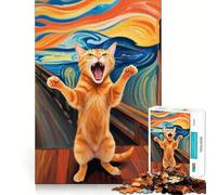 Puzzle Orange Cat Le Cri pour Adolescents, 1000 pièces, Jeu de logique et d'éveil, découpe précise, pour Les vœux du Père Noël (38x52cm)