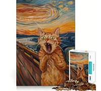 Puzzle Orange Cat Le Cri pour Adultes, 1000 pièces, renforce la mémoire, activité à Domicile, Bords Nets, Cadeau Festif (38x26cm)