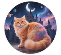 Puzzle Orange Chat 1000 Pièces en Carton pour Adultes Jeu ÉduChatif Jeu De Défi Puzzles Orange Chat Château Cadeau Enfant Décoration Intérieure 1000pcs (67.5x67.5cm)