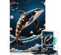 Puzzle Orca Kintsugi Art 1000 pièces pour Adultes Jeu de réflexion et de Loisirs Qualité supérieure Joli présent (38x26cm)