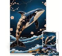 Puzzle Orca Kintsugi Art pour Adultes, 1000 pièces, Puzzle d'imagination Relaxant, Image à Assembler, Cadeau de Noël (50x75cm)