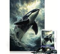 Puzzle Orca Leaping Storm 1000 pièces pour Adolescents, Puzzle Stimulant et apaisant, Cadeau de qualité supérieure (38x52cm)