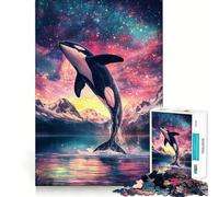 Puzzle Orca Sautant vers Les étoiles 1000 pièces, Jeu d'éveil et de réflexion, pièce de Collection découpée avec précision (50x75cm)