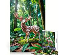 Puzzle Origami Cerf dans la Forêt pour Adolescents 1000 Pièces Jeu Intelligent à Partager en Famille Modèle à Assembler Choix du Père Noël (50x75cm)