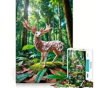 Puzzle Origami Cerf dans la Forêt pour Adolescents 1000 Pièces Jeu Intelligent à Partager en Famille Modèle à Assembler Choix du Père Noël (50x75cm)