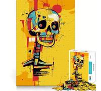 Puzzle Original Abstrait en Forme de crâne pour Adolescents, 1000 pièces, Jeu de logique Robuste, Silencieux et aux Bords Nets, Cadeau élégant (38x26cm)