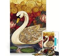 Puzzle Original Cygne et Lotus 1000 pièces pour Adolescents, Jeu de réflexion, Design paisible et Amusant, Cadeau Unique (38x52cm)