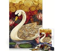 Puzzle Original Cygne et Lotus 1000 pièces pour Adolescents, Jeu de réflexion, Design paisible et Amusant, Cadeau Unique (38x26cm)