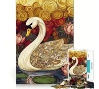 Puzzle Original Cygne et Lotus 1000 pièces pour Adolescents, Jeu de réflexion, Design paisible et Amusant, Cadeau Unique (38x26cm)