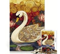 Puzzle Original Cygne et Lotus 1000 pièces pour Adultes, Jeu de logique et de Jeu Amusant à Partager, Finition Premium, Cadeau élégant (50x75cm)
