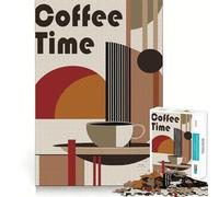 Puzzle Original de 1000 pièces Coffee Time Abstract Art pour Adolescents, Stimulant la logique, Anti-Tension, Bords de qualité, Cadeau de Noël (38x26cm)