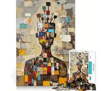 Puzzle Original de 1000 pièces l'homme épinglé à Ses pensées pour Adultes, idéal pour améliorer la mémoire, se détendre en Toute tranquillité, découpe Ferme, Cadeau de Noël (50x75cm)
