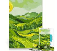 Puzzle Original de 1000 pièces représentant Un Paysage de collines verdoyantes, idéal pour Adultes Développe la mémoire, se détend en Douceur et Offre Un Cadeau de Vacances de qualité (38x52cm)