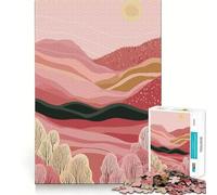 Puzzle Original de 1000 pièces représentant Un Paysage de Montagne Rose, idéal pour Les Adolescents Un Cadeau élégant et Relaxant, aux découpes nettes (38x26cm)