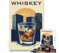 Puzzle Original de 1000 pièces représentant Un Paysage Urbain et du Whisky (50x75cm), idéal pour Adultes Un Jeu Stimulant et Amusant à Partager Un Cadeau Exquis et de Grande qualité