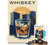 Puzzle Original de 1000 pièces représentant Un Paysage Urbain et du Whisky (50x75cm), idéal pour Adultes Un Jeu Stimulant et Amusant à Partager Un Cadeau Exquis et de Grande qualité