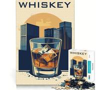 Puzzle Original de 1000 pièces représentant Un Paysage Urbain et du Whisky, idéal pour Les Adolescents Jeu de logique Clair et Relaxant, découpe Parfaite, (38x26cm)