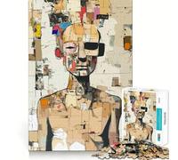 Puzzle Original de 1000 pièces représentant Un Portrait en Collage, idéal pour Adultes Jeu de logique Robuste, Anti-Tension, Bords Transparents, Cadeau de qualité supérieure (50x75cm)