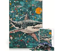 Puzzle Original de 1000 pièces représentant Un Requin dans l'océan, idéal pour Adultes Jeu Intelligent et Amusant à réaliser chez soi pour Les fêtes (50x75cm)