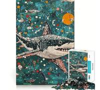 Puzzle Original de 1000 pièces représentant Un Requin dans l'océan, idéal pour Adultes Jeu Intelligent et Amusant à réaliser chez soi pour Les fêtes (50x75cm)