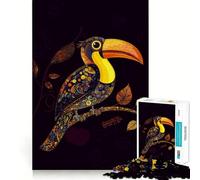 Puzzle Original de 1000 pièces représentant Un Toucan sur Une Branche, idéal pour Adultes Jeu Intelligent et Amusant à Assembler Ensemble Cadeau de Saison (38x26cm)
