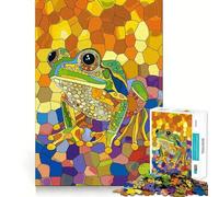 Puzzle Original de 1000 pièces représentant Une Grenouille colorée, idéal pour Les Adolescents Jeu intellectuel Stimulant, détente et créativité Découpe de qualité Cadeau saisonnier (38x52cm)