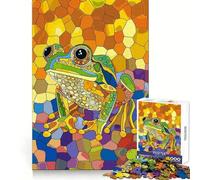 Puzzle Original de 1000 pièces représentant Une Grenouille colorée, idéal pour Les Adolescents Jeu intellectuel Stimulant, détente et créativité Découpe de qualité Cadeau saisonnier (38x52cm)