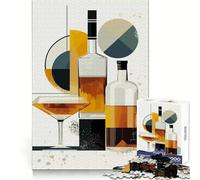 Puzzle Original de 1000 pièces sur Le thème du Whisky et des Cocktails, pour Adultes Jeu de logique et de Partage Finition Premium Cadeau élégant (38x52cm)
