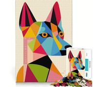 Puzzle Original géométrique de 1000 pièces représentant Un Portrait de Chien idéal pour Les Adolescents Stimule la mémoire apaise et Offre Un Jeu Relaxant Bords tendus Cadeau de qualité supérieure