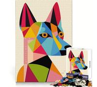 Puzzle Original géométrique de 1000 pièces représentant Un Portrait de Chien, idéal pour Les Adolescents Jouet cognitif et Relaxant Finition Premium Liste de souhaits du Père Noël (50x75cm)