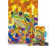 Puzzle Original Grenouille Colorée Art pour Adultes 1000 Pièces Jeu de Logique Fin Jeu Détente Bords Nets Pièce d'art Fine (38x26cm)